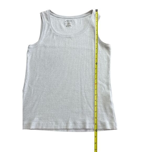 Chico’s The Ultimate Tee Sleeveless Tank | Size 2 | Metallic Ribbed Knit - Picture 9 of 10